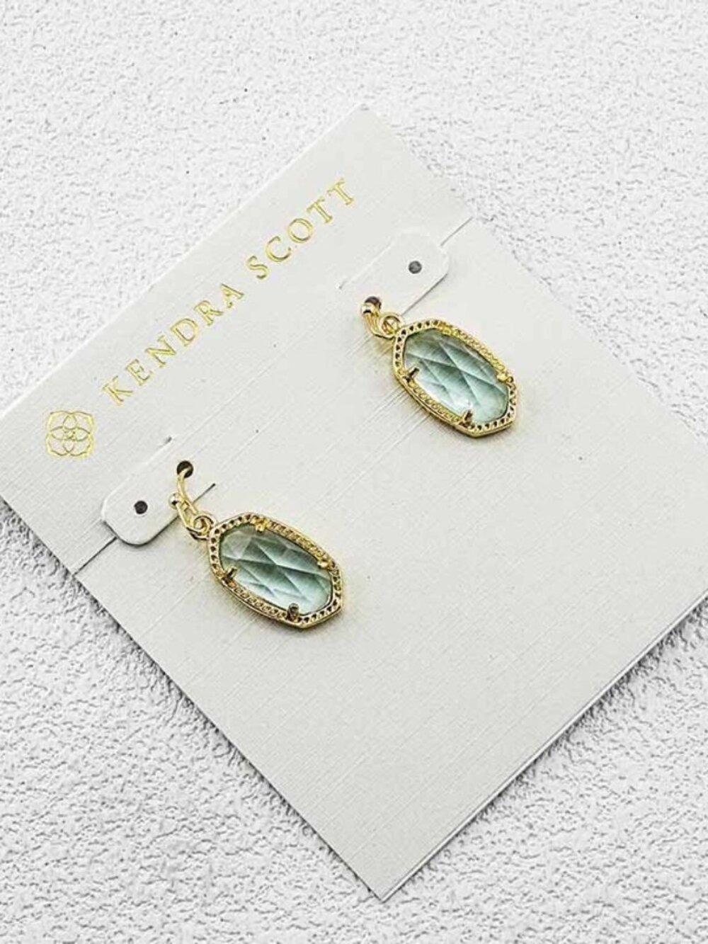Kendra Scott Light Sea Blue Glass Earrings